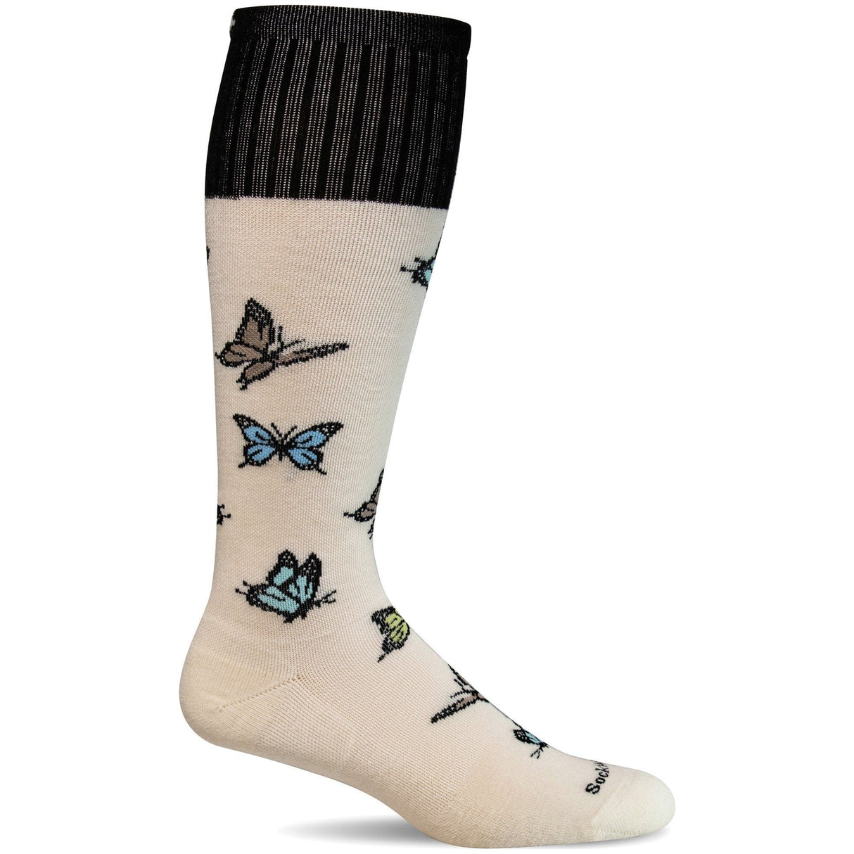 Sockwell Womens Flutter Firm Compression Knee High Socks  -  Small/Medium / Natural