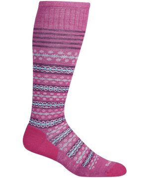 Sockwell Womens Mini Fairisle Moderate Compression Knee-High Socks  -  Small/Medium / Raspberry
