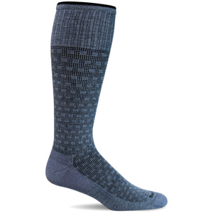 Sockwell Mens Shadow Box Moderate Compression OTC Socks  -  Medium/Large / Bluestone