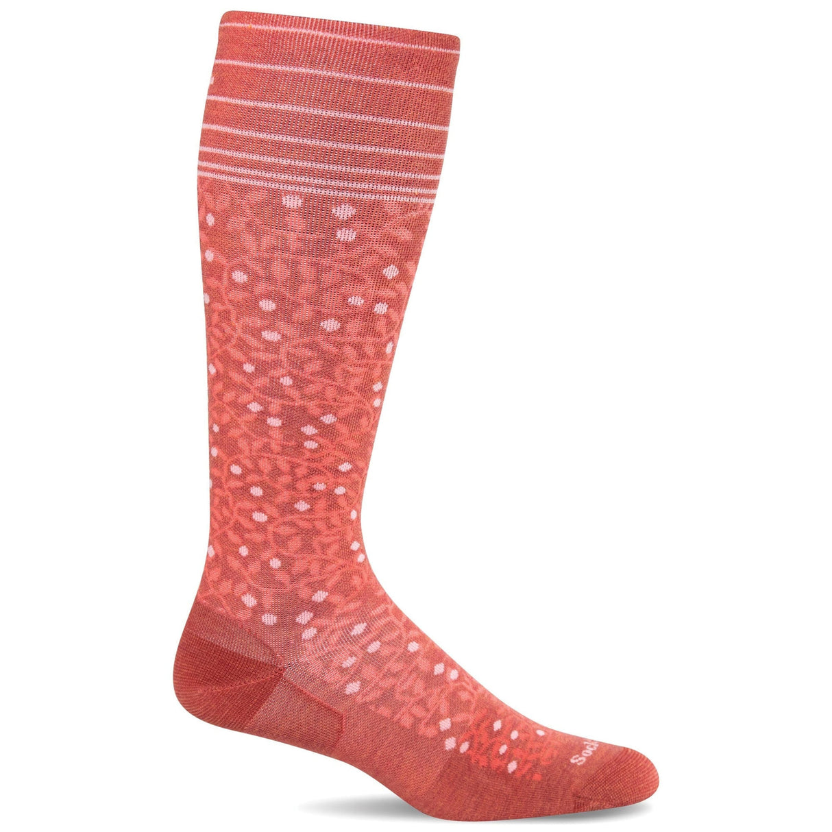 Sockwell Womens New Leaf Firm Compression Knee High Socks  -  Small/Medium / Red Rock