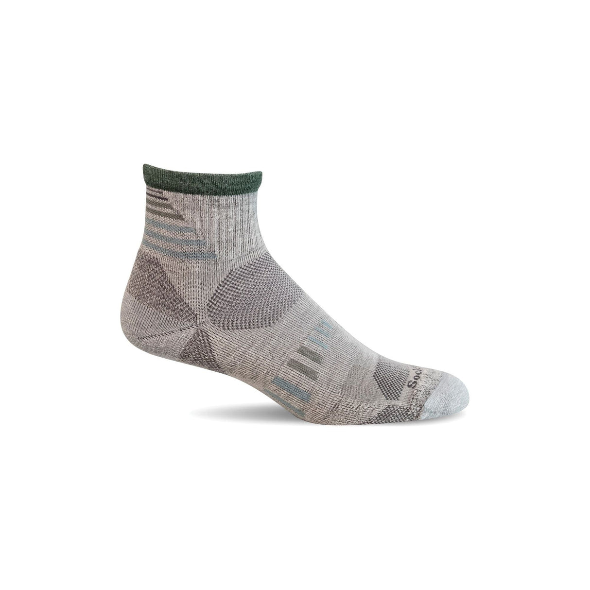 Sockwell Mens Ascend II Moderate Compression Quarter Socks  -  Medium/Large / Natural