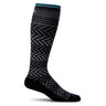 Sockwell Womens Chevron Moderate Compression Knee-High Socks  -  Small/Medium / Black