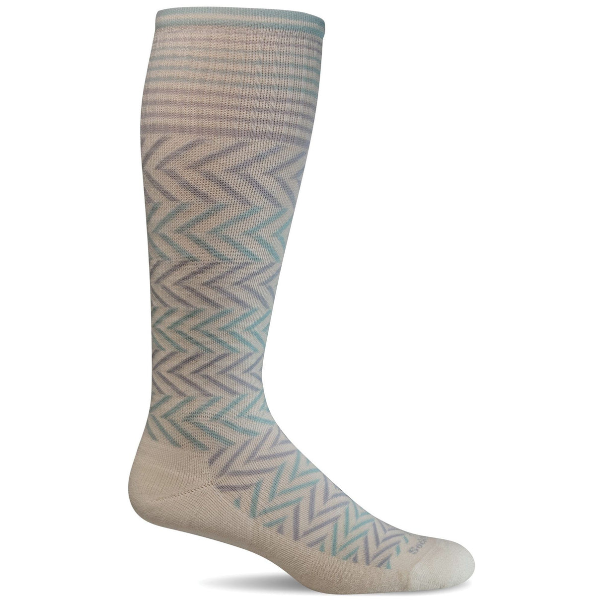 Sockwell Womens Chevron Moderate Compression Knee-High Socks  -  Small/Medium / Natural