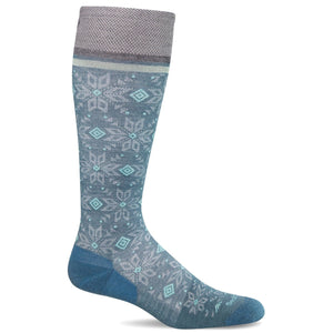 Sockwell Womens Winterland Moderate Compression Knee-High Socks  -  Medium/Large / Blueridge with Sparkle