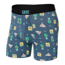 SAXX Mens Ultra Super Soft Boxer Brief  -  Medium / Nautical Nightcap Blue