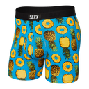 SAXX Mens Ultra Super Soft Boxer Brief  -  Small / Polka Pineapple - Blue