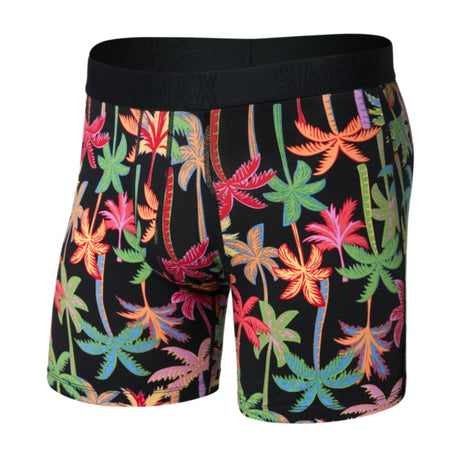 SAXX DropTemp Cooling Cotton Boxer Brief  -  Small / Mixed Palms - Black