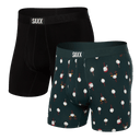 SAXX Mens Ultra Super Soft Boxer Brief 2-Pack  -  Small / Christmas Tree/Black