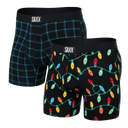 SAXX Mens Ultra Super Soft Boxer Brief 2-Pack  -  Small / Getta Watt/Windowpane
