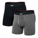 SAXX Mens Vibe Xtra Boxer Briefs 2-Pack  -  Small / Black/Dark Grey Heather