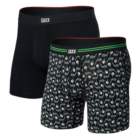 SAXX Vibe Xtra Soft Comfort Boxer Brief 2-Pack  -  Small / Back Nine/Black