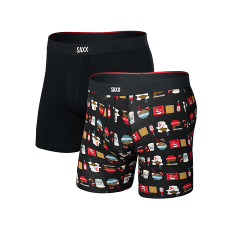 SAXX Mens Vibe Xtra Soft Comfort Boxer Brief 2-Pack Patterns