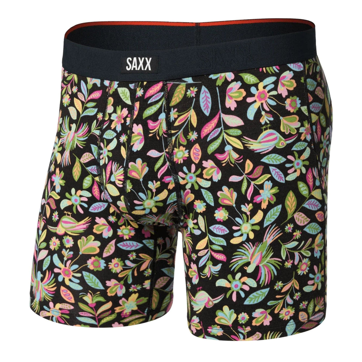 SAXX Vibe Xtra Soft Comfort Boxer Brief  -  Small / Amate Garden - Black