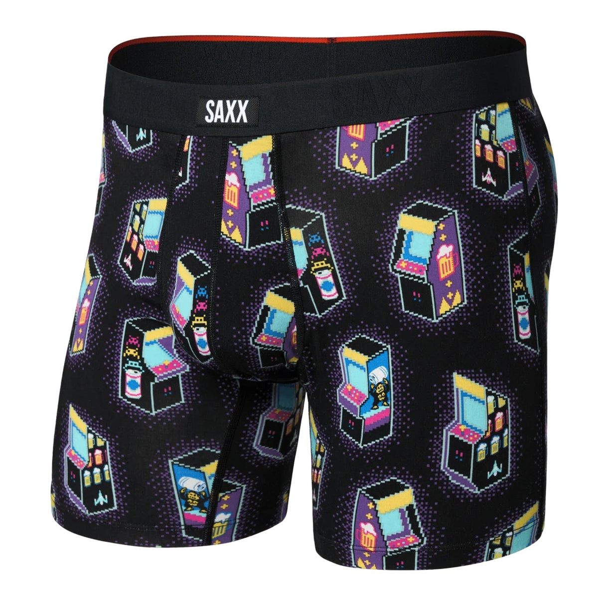 SAXX Vibe Xtra Soft Comfort Boxer Brief  -  Small / Beercade - Black