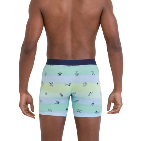 SAXX Mens Vibe Xtra Soft Comfort Boxer Brief Fly - Iconic Summer - Multi
