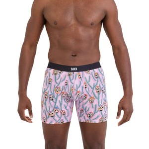 SAXX Mens Vibe Xtra Soft Comfort Boxer Brief Fly - Lucho Libre - Orchid
