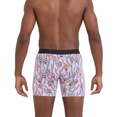 SAXX Mens Vibe Xtra Soft Comfort Boxer Brief Fly - Lucho Libre - Orchid

