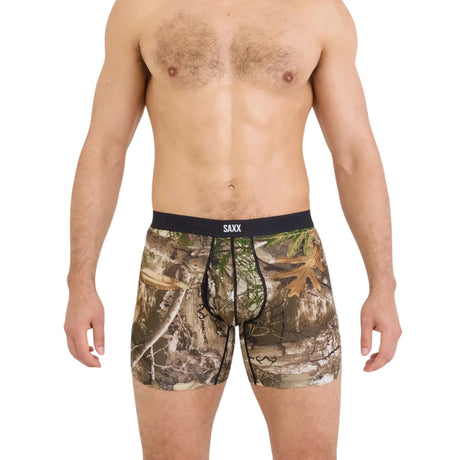 SAXX Mens Vibe Xtra Soft Comfort Boxer Brief Fly - Real Tree Edge - Multi
