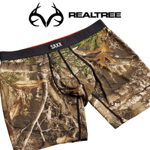 SAXX Mens Vibe Xtra Soft Comfort Boxer Brief Fly - Real Tree Edge - Multi
