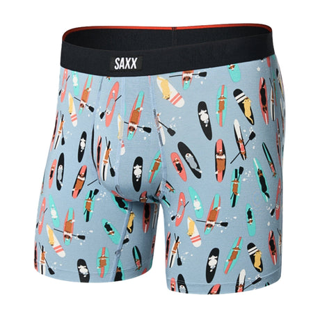 SAXX Mens Vibe Xtra Soft Comfort Boxer Brief Fly - Sup Dogs - Ashley Blue
