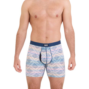 SAXX Mens Vibe Xtra Soft Comfort Boxer Brief Fly - Summer Weave - Multi
