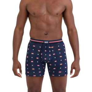 SAXX Mens Vibe Xtra Soft Comfort Boxer Brief Fly - USA Signet - Maritime
