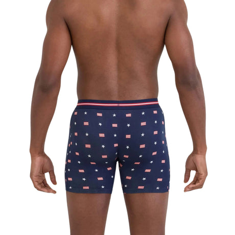 SAXX Mens Vibe Xtra Soft Comfort Boxer Brief Fly - USA Signet - Maritime
