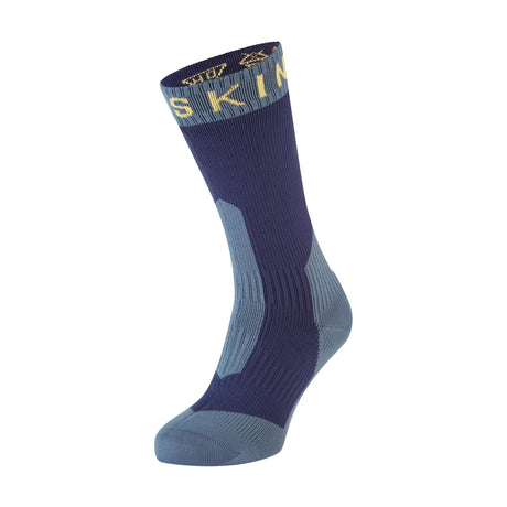 Sealskinz Stanfield Waterproof Extreme Cold Weather Mid Socks  -  Small / Navy Blue/Yellow