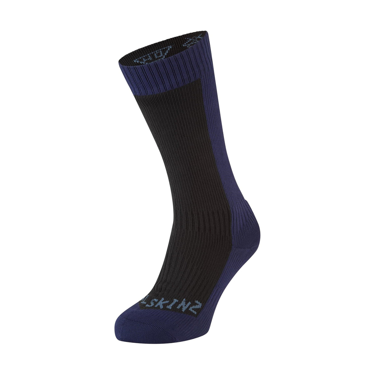 Sealskinz Starston Waterproof Cold Weather Mid Socks  -  Small / Black/Navy Blue