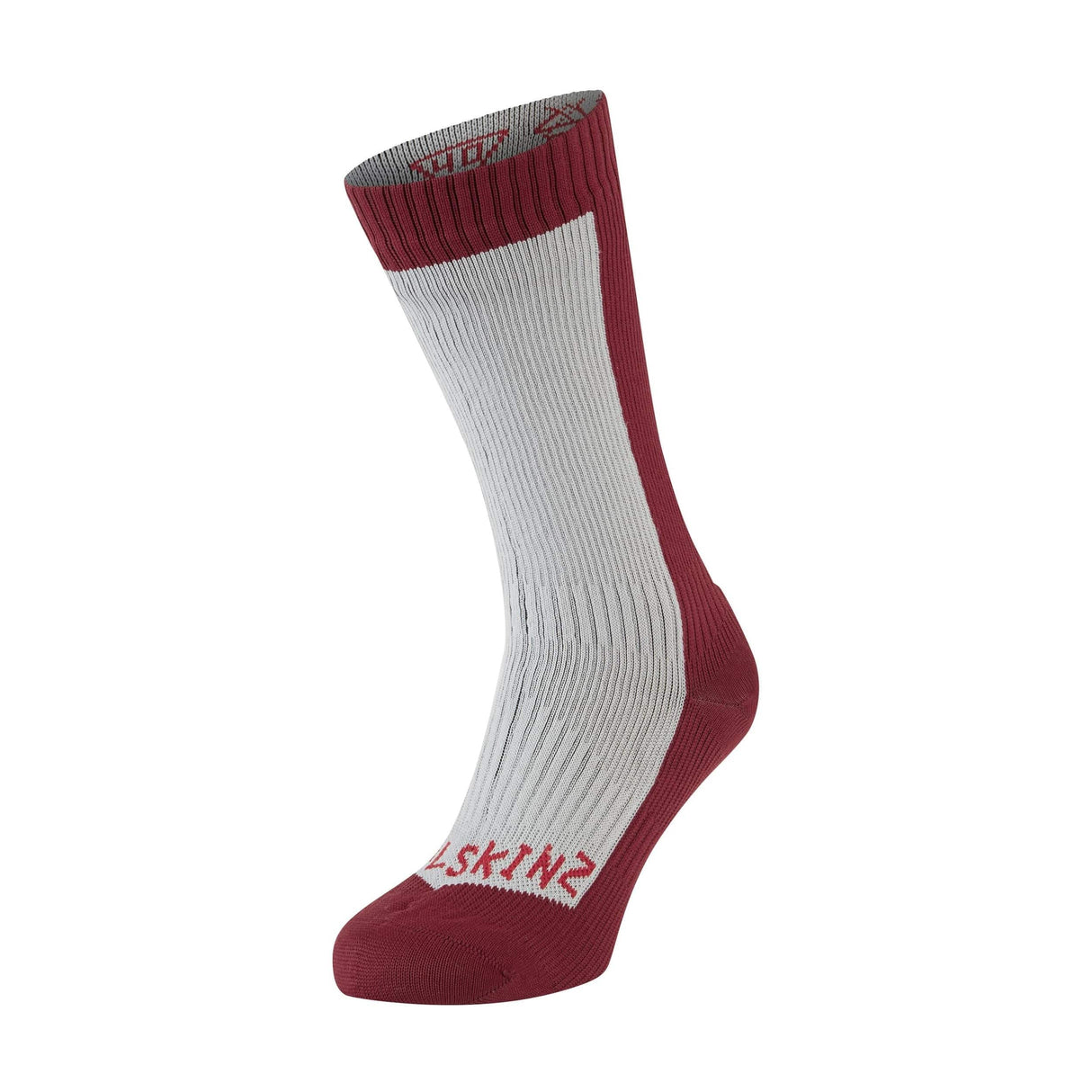 Sealskinz Starston Waterproof Cold Weather Mid Socks  -  Small / Gray/Red