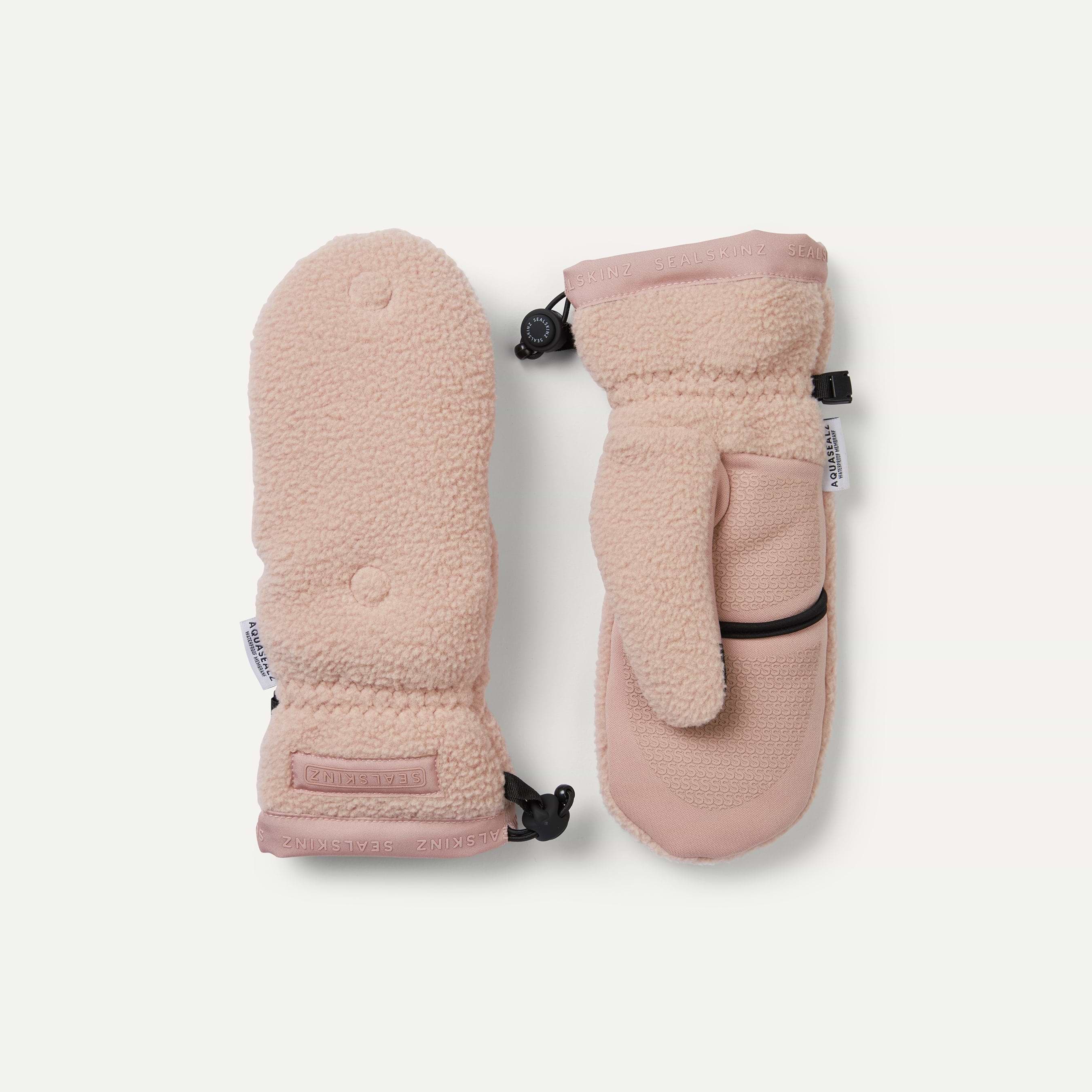 Sealskinz Sturston Windproof Sherpa Fleece Convertible Mittens  -  Small / Pink