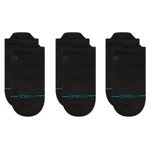 Stance Icon Low Tab 3-Pack Socks  -  Small / Black/Black