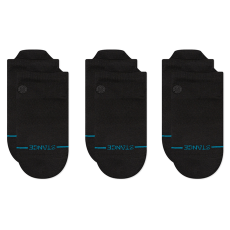 Stance Icon Low Tab 3-Pack Socks  -  Small / Black/Black