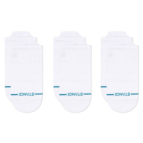 Stance Icon Low Tab 3-Pack Socks  -  Small / White