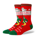 Stance Elf Limited Edition Crew Socks  -  Medium / World's Best - Red