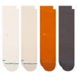 Stance Icon 4-Pack Crew Socks  -  Medium / Canvas