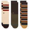 Stance Mill House 3-Pack Crew Socks  -  Medium / Dark Brown