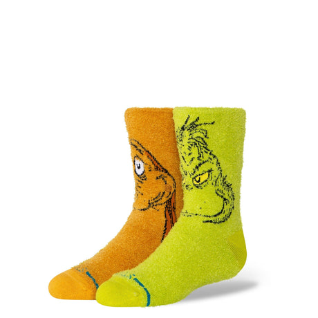 Stance x The Grinch Kids Limited Edition Crew Socks  -  Medium / Grinch and Max Fuzzy - Green