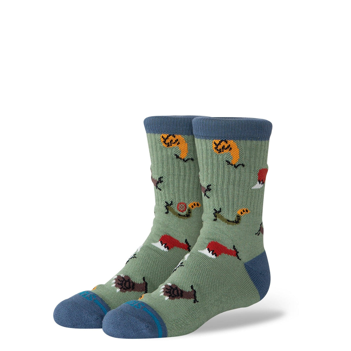 Stance Kids Nature Brawl Crew Socks  -  Large / Green
