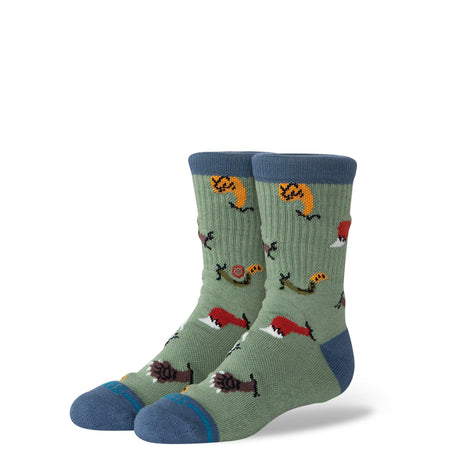 Stance Kids Nature Brawl Crew Socks  -  Large / Green