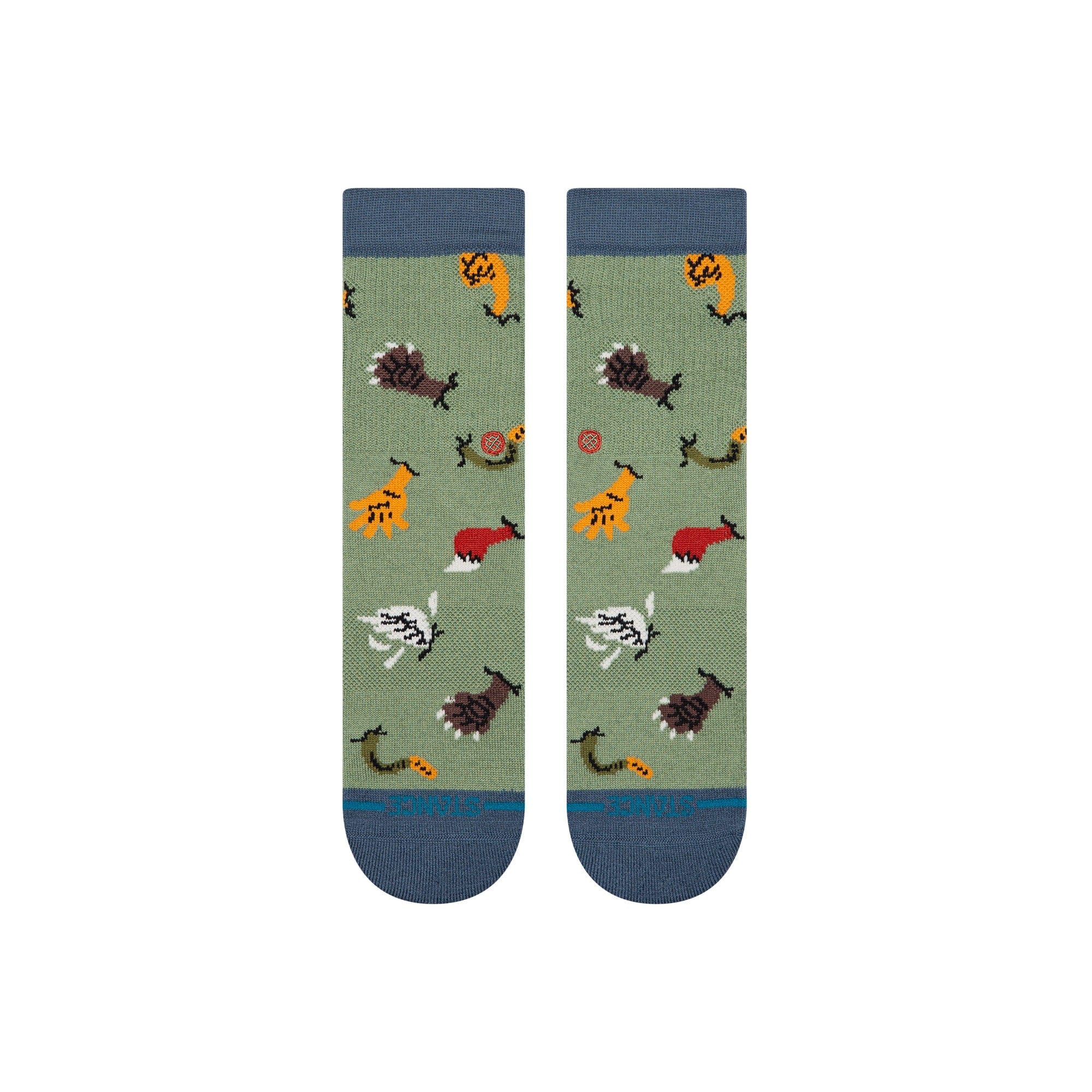 Stance Kids Nature Brawl Crew Socks  -  Large / Green