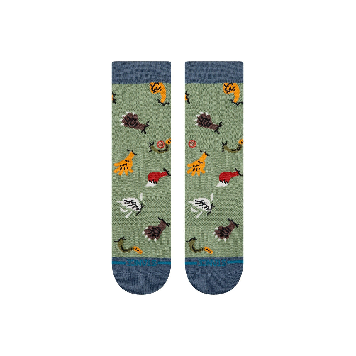 Stance Kids Nature Brawl Crew Socks  -  Large / Green