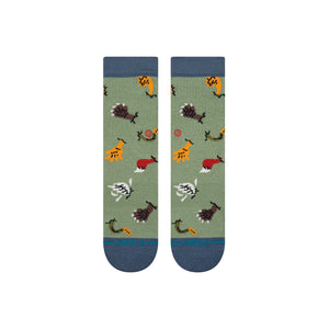 Stance Kids Nature Brawl Crew Socks  -  Large / Green