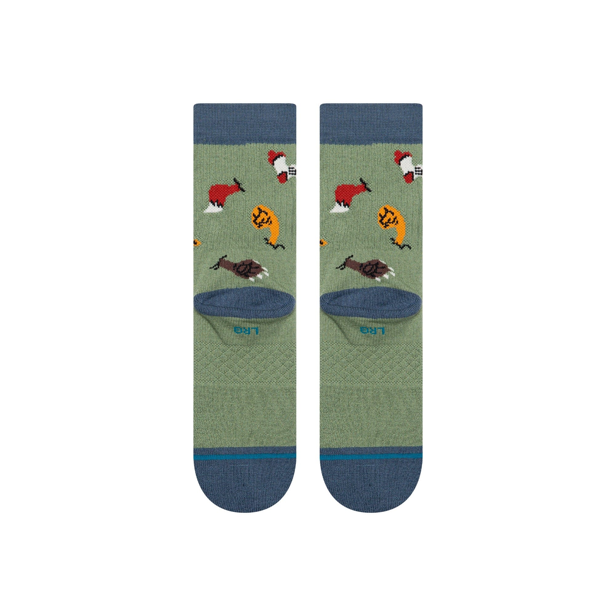 Stance Kids Nature Brawl Crew Socks  -  Large / Green