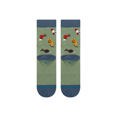 Stance Kids Nature Brawl Crew Socks  -  Large / Green