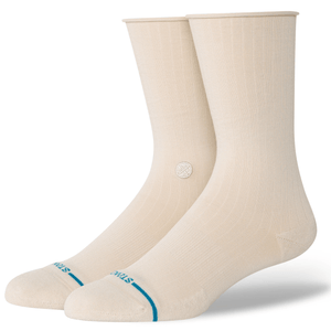 Stance Womens Rolled Solid Crew Socks  -  Small / Oatmeal