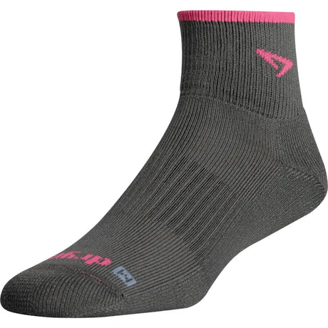 Drymax Turndown Trail Running 1/4 Crew Socks  -  Small / Dark Gray/Neon Pink