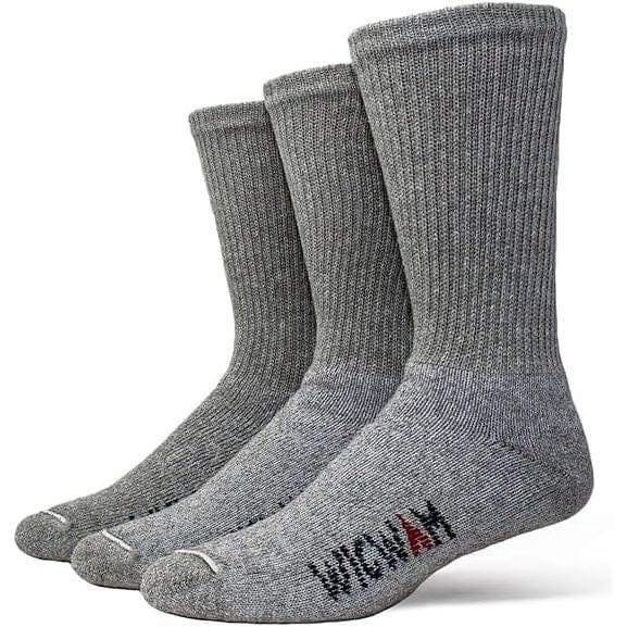 Wigwam King Cotton Crew Heavyweight 3-Pack Socks  -  Medium / Sweatshirt Gray Lt
