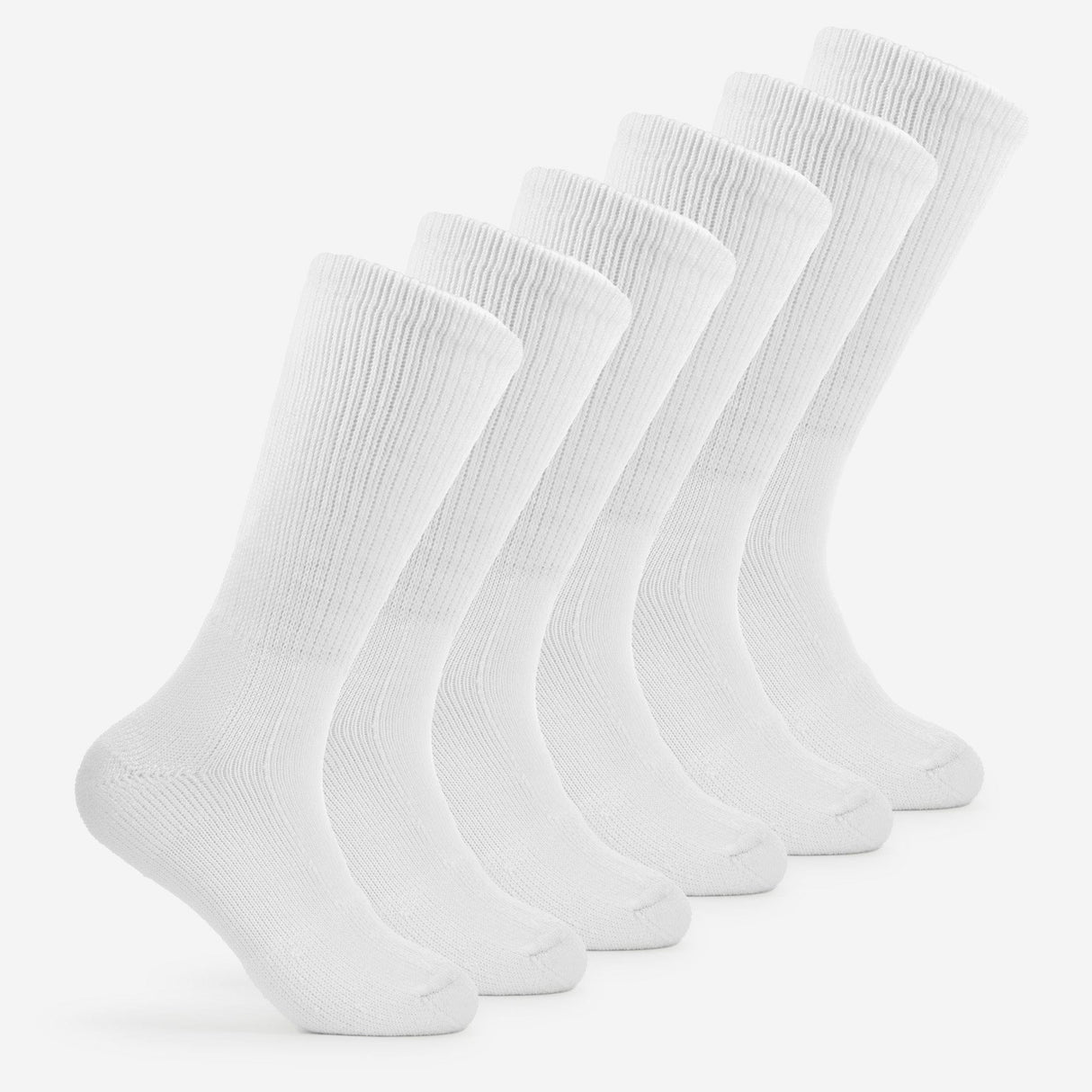 Thorlo Walking Moderate Cushion Crew Socks  -  Medium / White / 6-Pair Pack