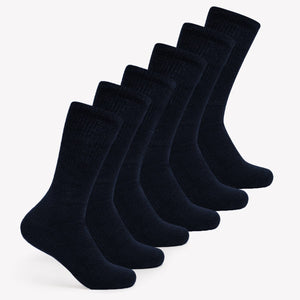Thorlo Walking Moderate Cushion Crew Socks  -  Large / Navy / 6-Pair Pack